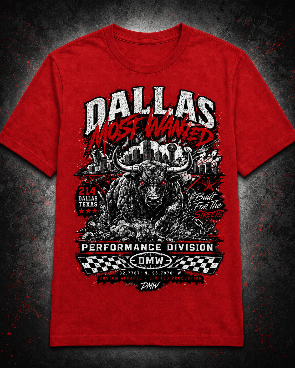 DMW Performance Division – Dallas Most Wanted Bull Tee